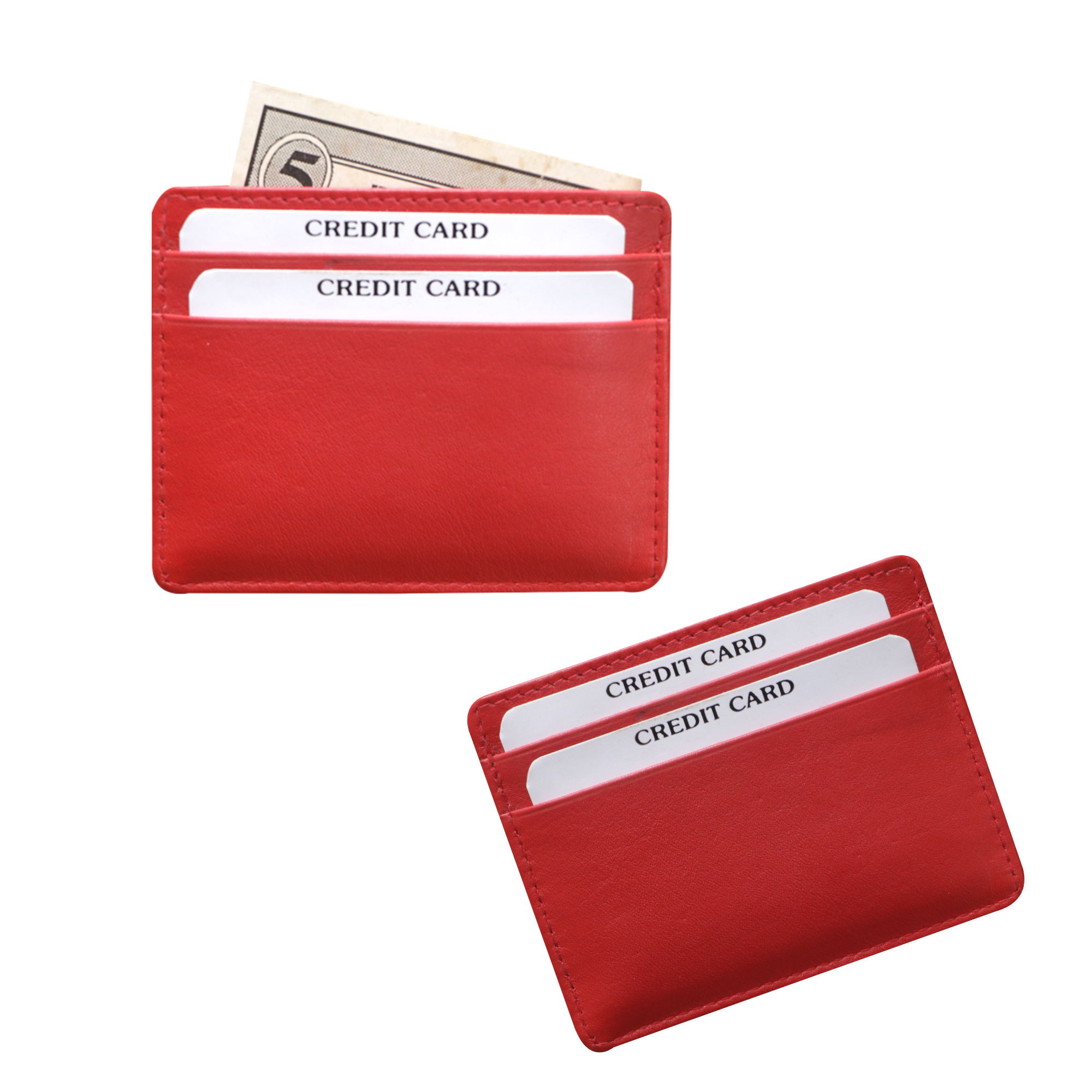 Minimalist Crimson Red Card Holder